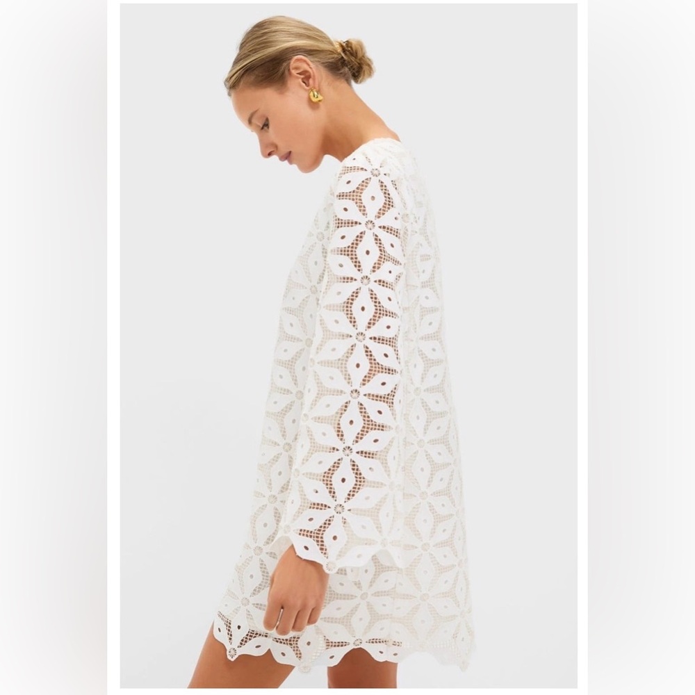TUCKERNUCK $248 White Floral Lace Camilla Dress, Size M - Picture 3 of 15